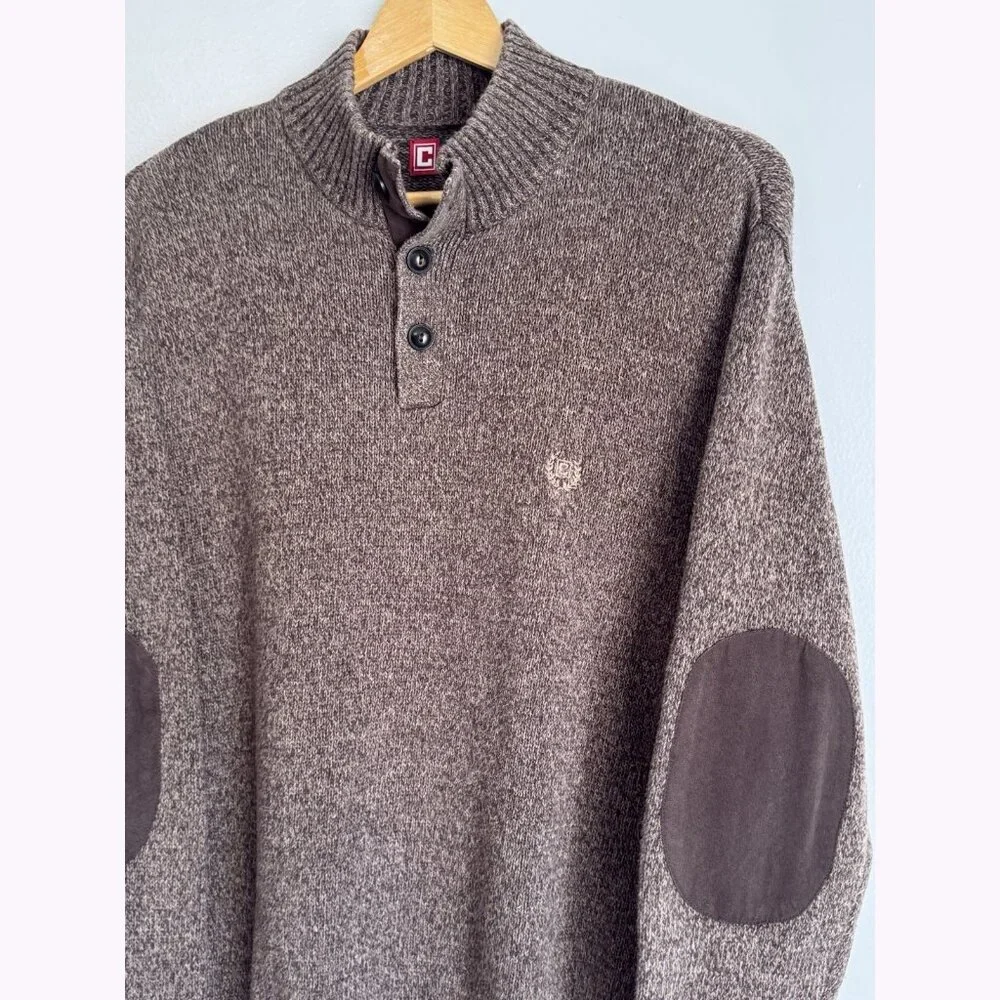 Chaps Elbow Patch Brown Sweater Mens Large Ivy League Preppy Heritage Academia